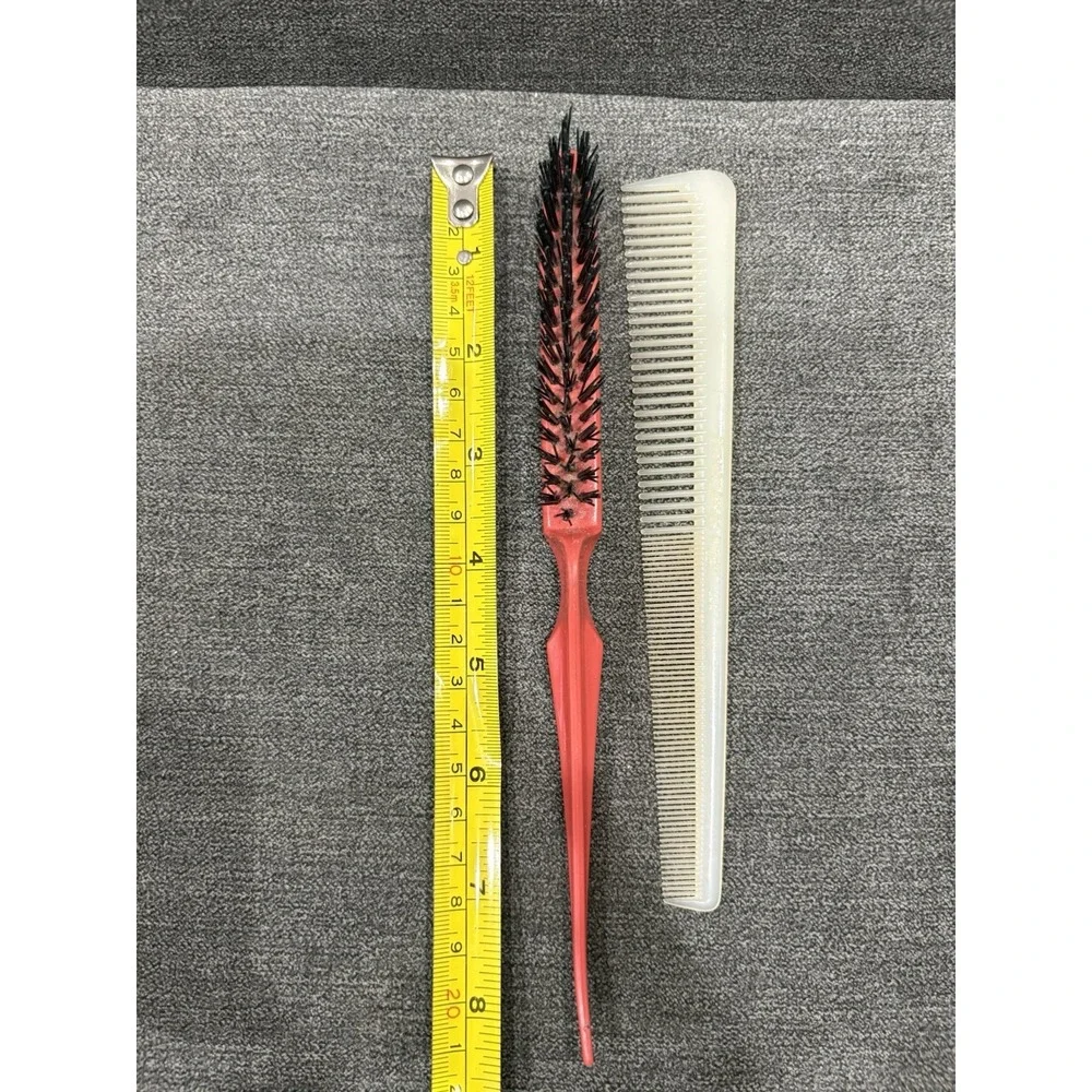 Vintage PRO Styler USA Hair Brush Nylon Bristle‎ Thumb Grip, Folding Brush, Comb